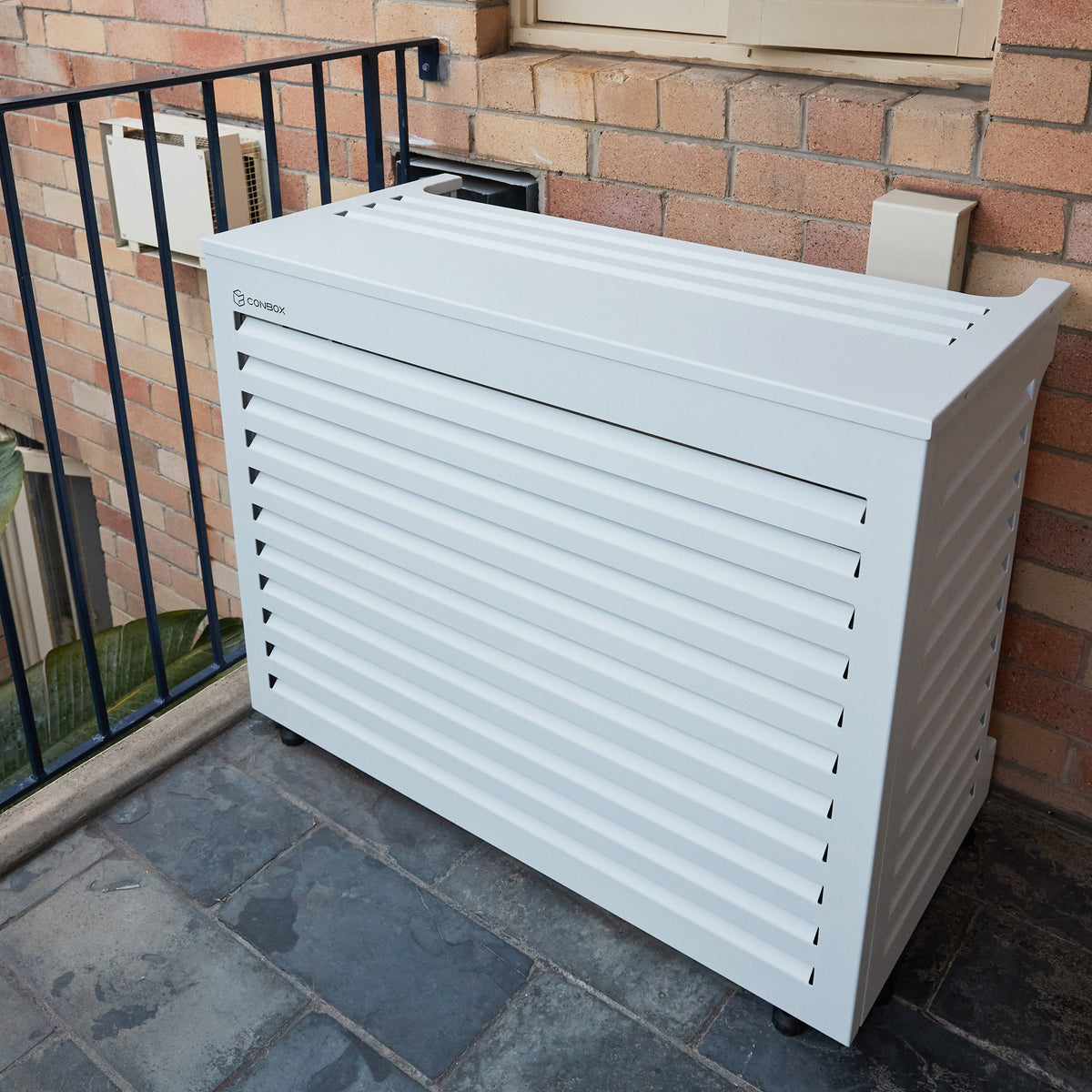 White ConBox Tall & Narrow air conditioner cover