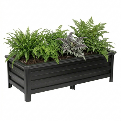 Charcoal Garden Planter Box - Aluminium Easy Slot Set Up