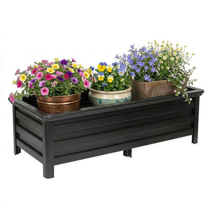 Charcoal Garden Planter Box - Aluminium Easy Slot Set Up
