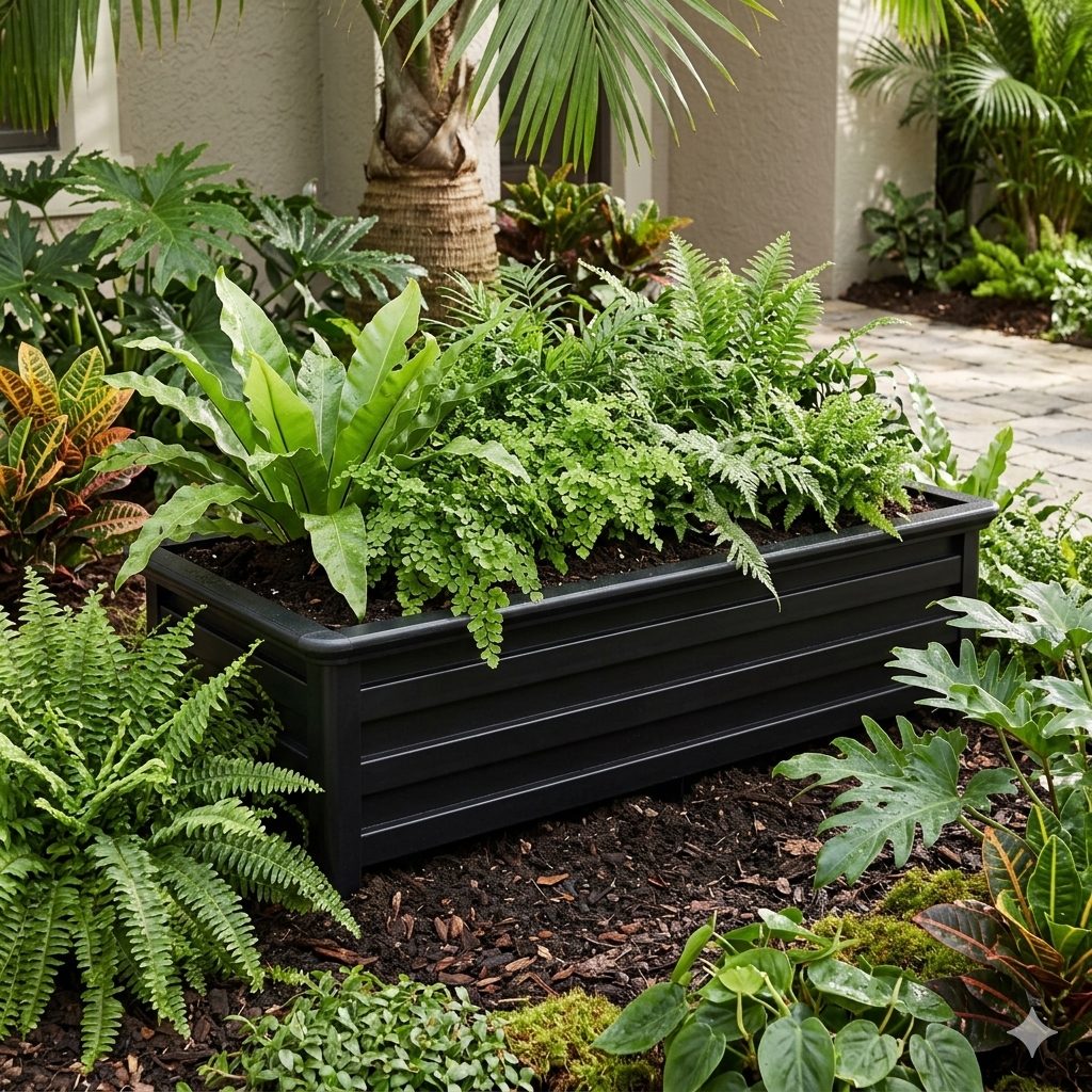 Charcoal Garden Planter Box - Aluminium Easy Slot Set Up