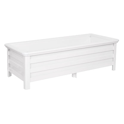 White Garden Planter Box - Aluminium Easy Slot Set Up