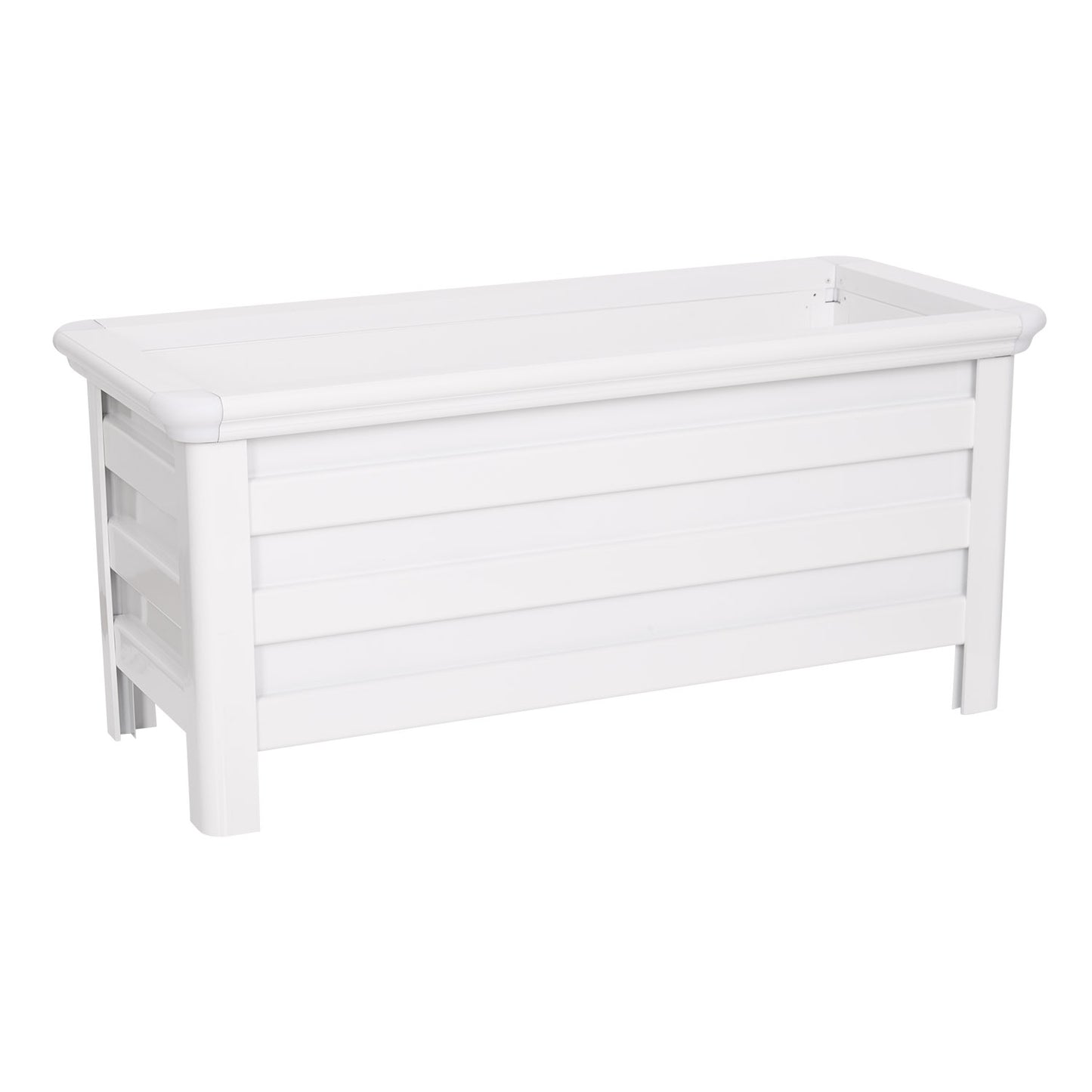 White Garden Planter Box - Aluminium Easy Slot Set Up