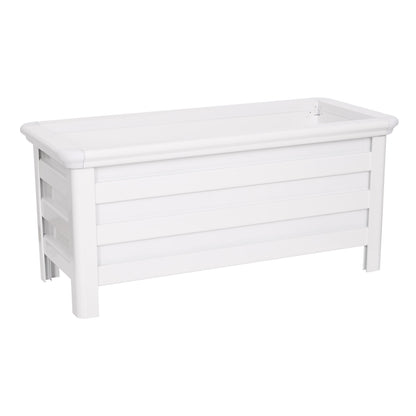 White Garden Planter Box - Aluminium Easy Slot Set Up