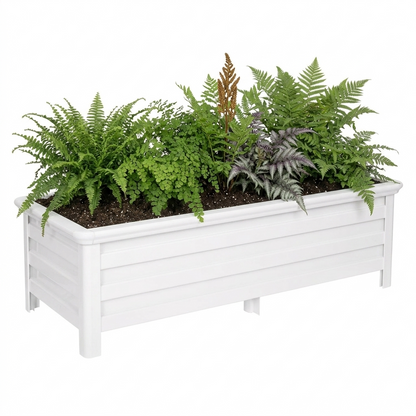 White Garden Planter Box - Aluminium Easy Slot Set Up