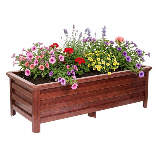 Woodgrain Garden Planter Box - Aluminium - 3 Sizes