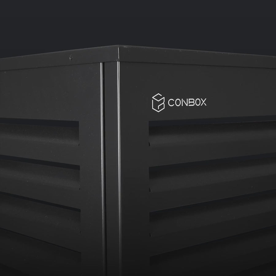 ConBox details: pipe recess, floor or wall mounting, louvres, charcoal or white